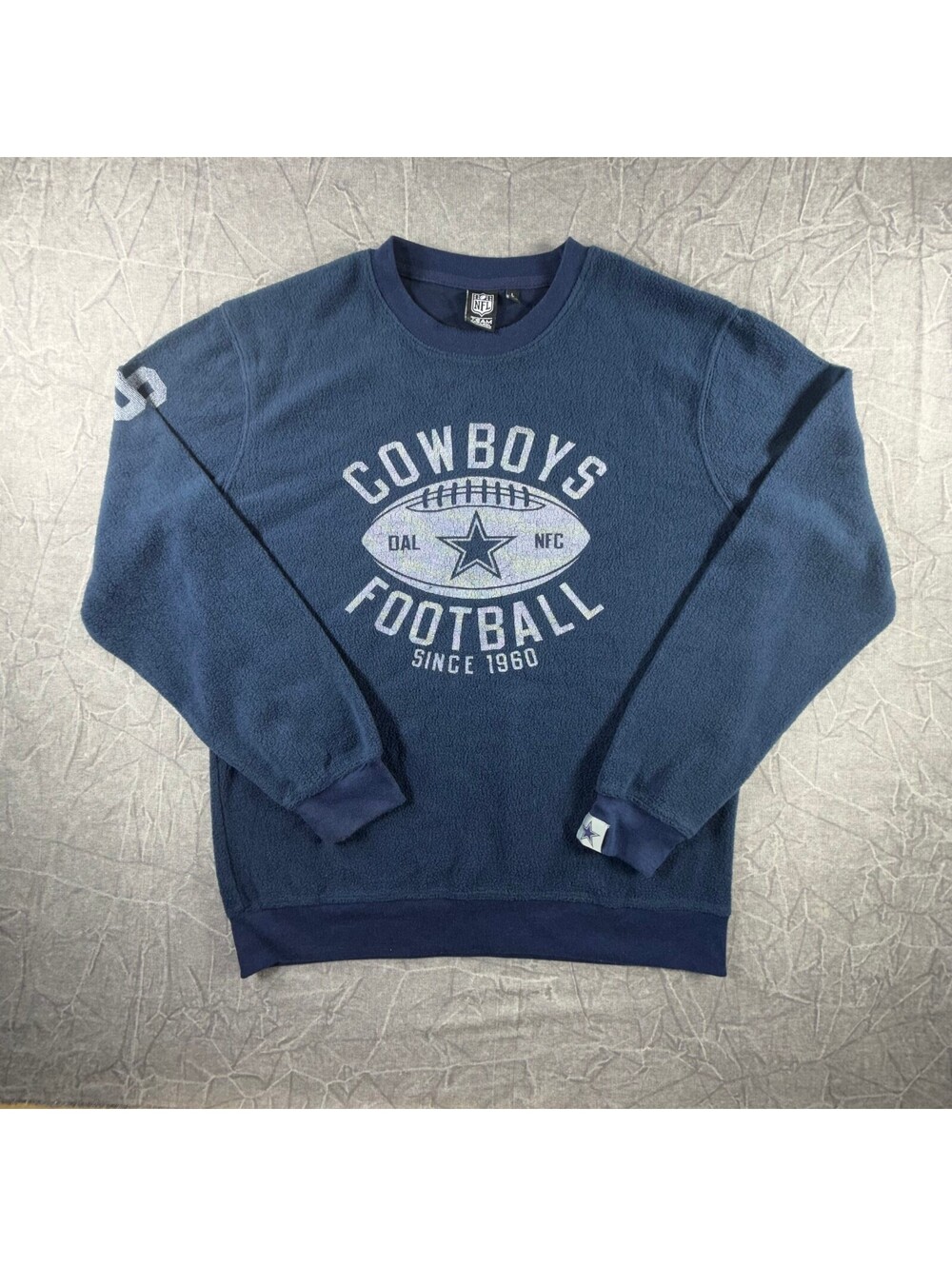 NFL Dallas Cowboys Fleece Crew Neck Mens L Blue Sweater